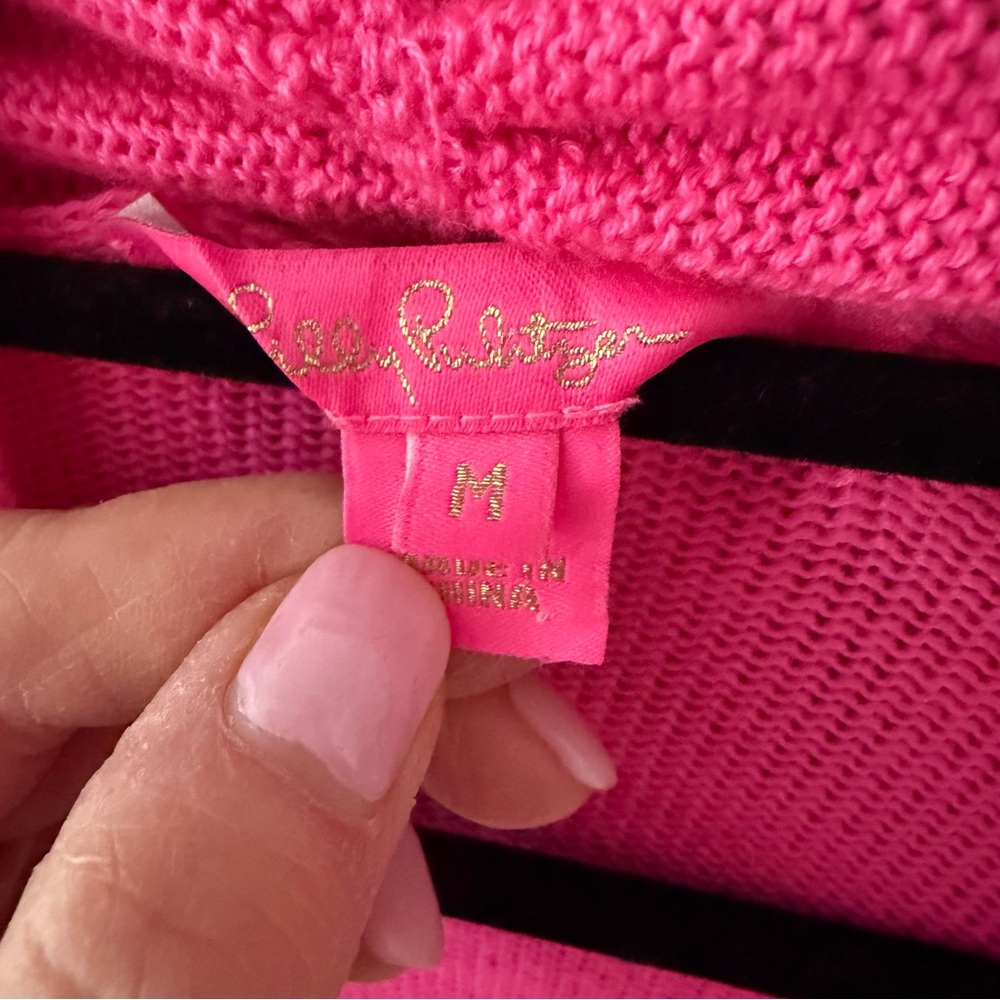 Lilly Pulitzer Noble Fringe Cardigan Deep Prosecco Pink - Picture 16 of 17